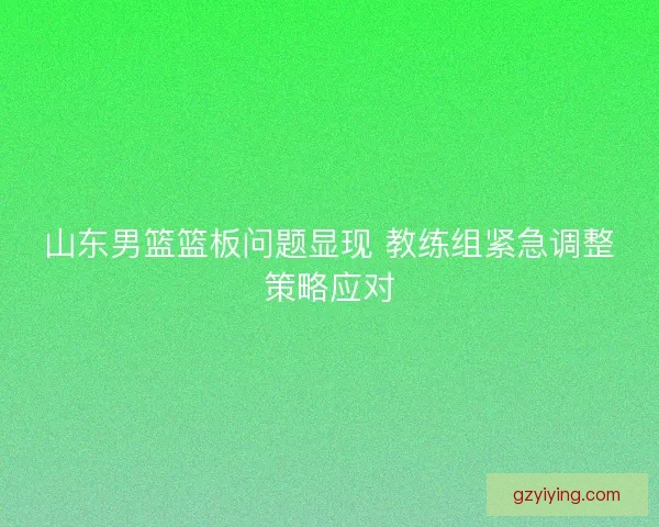 山东男篮篮板问题显现 教练组紧急调整策略应对